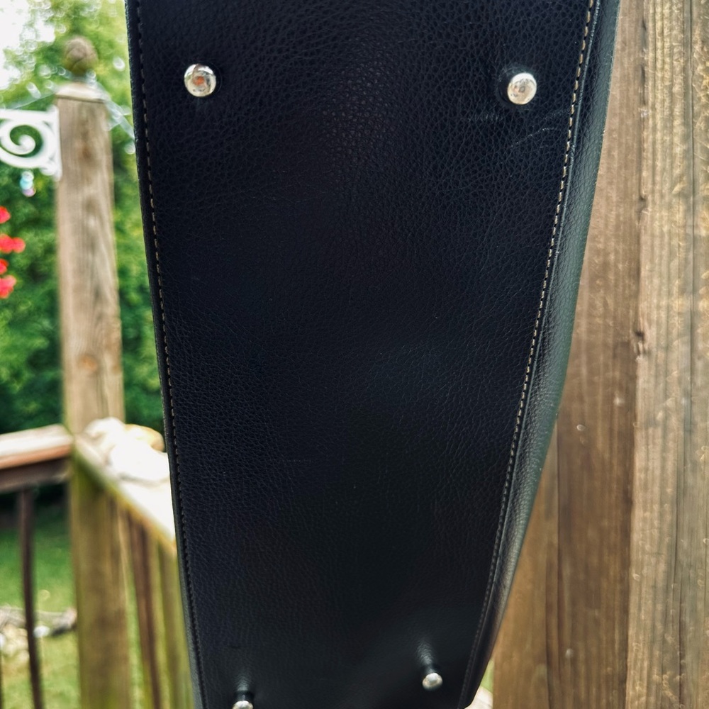 Stylish Large Slouchy Black Leather Carry All Bag. Chunky silver hardware EUC - Picture 10 of 13